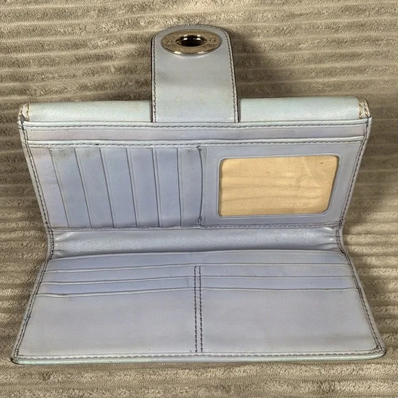 Coach light Blue Women's Turn Lock Wallet - Picture 6 of 6
